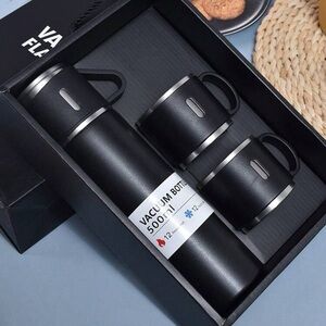 Black Vacuum Bottle and Mug Set